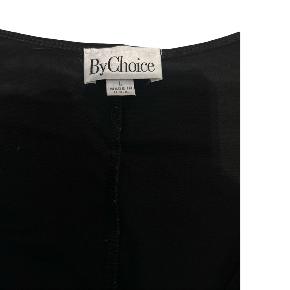 By Choice Vintage Size Large Black Cocktail Rhinestone O Ring Midi Dress - Picture 14 of 14